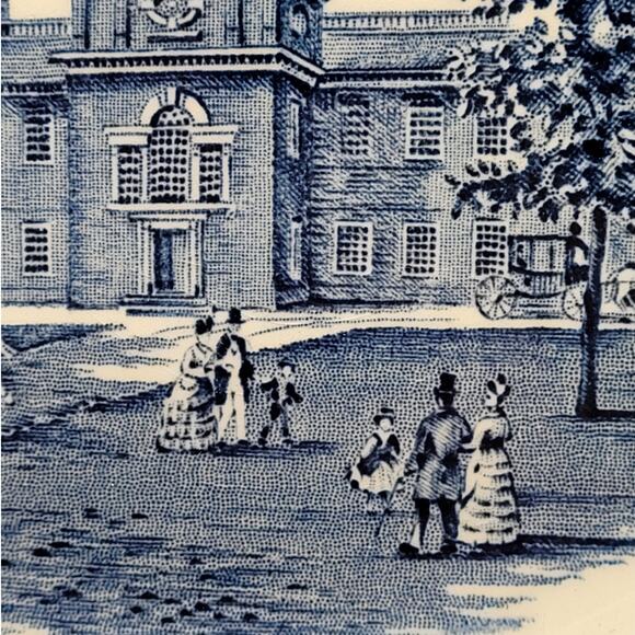 Staffordshire Vintage Liberty Blue 1776 Colonial Transferware 2 Dinner Plate 2-5 - Picture 6 of 10